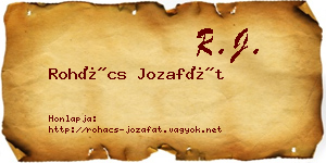 Rohács Jozafát névjegykártya
